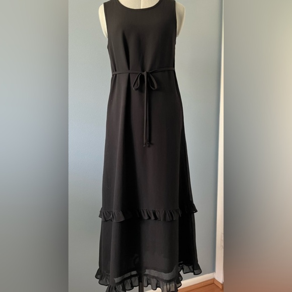 Coldwater Creek Black High Low Dress Sleeveless Size PXS